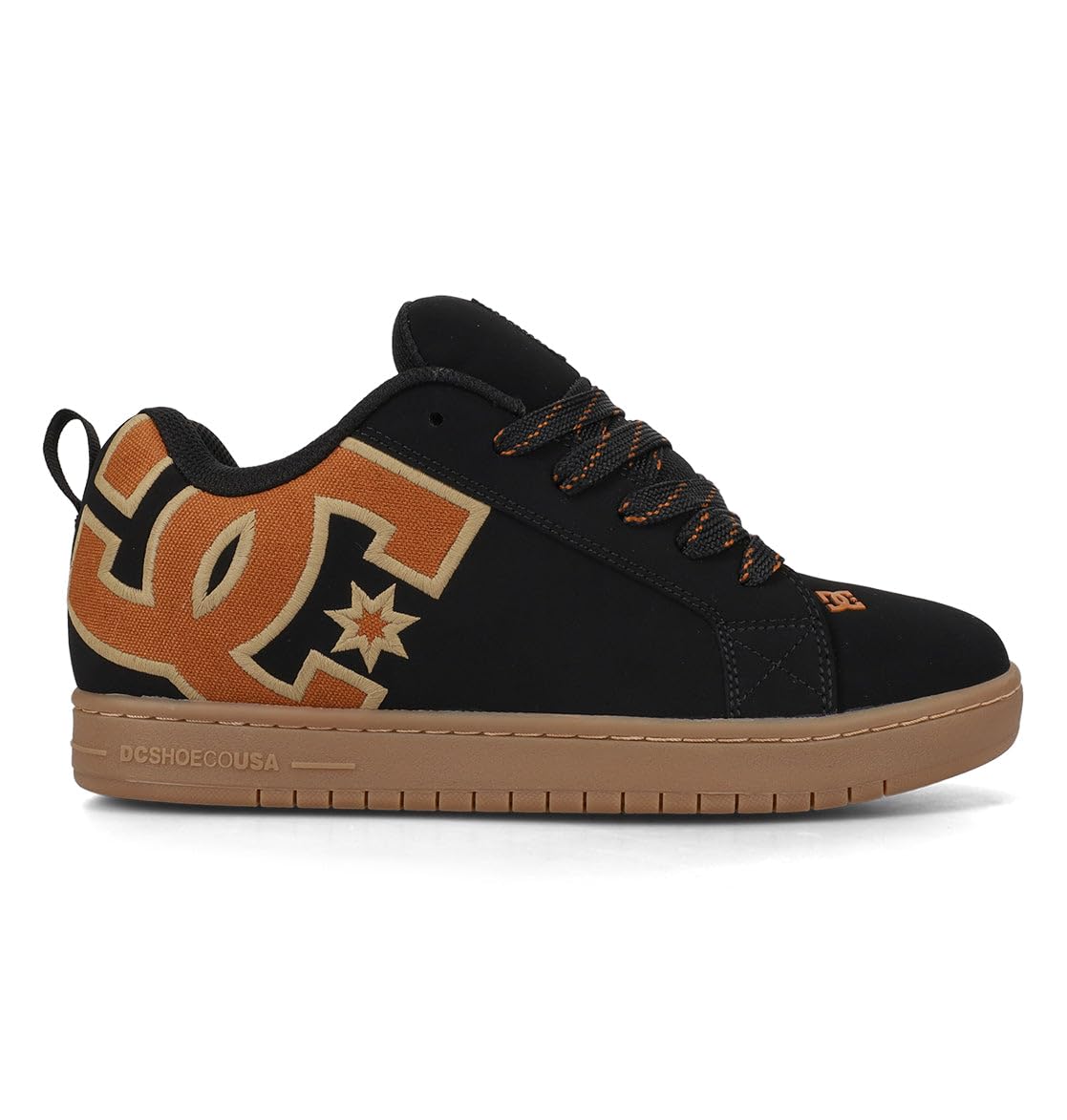 DC Men's Court Graffik Skate Shoe 46 EU Black/Brown/Gum