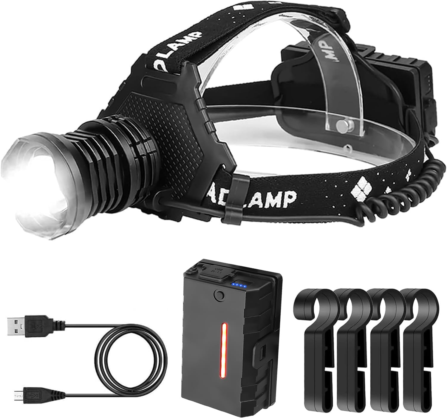 Amazon.co.jp: LEDヘッドライト usb充電式 P190 800000ルーメ 超高輝度
