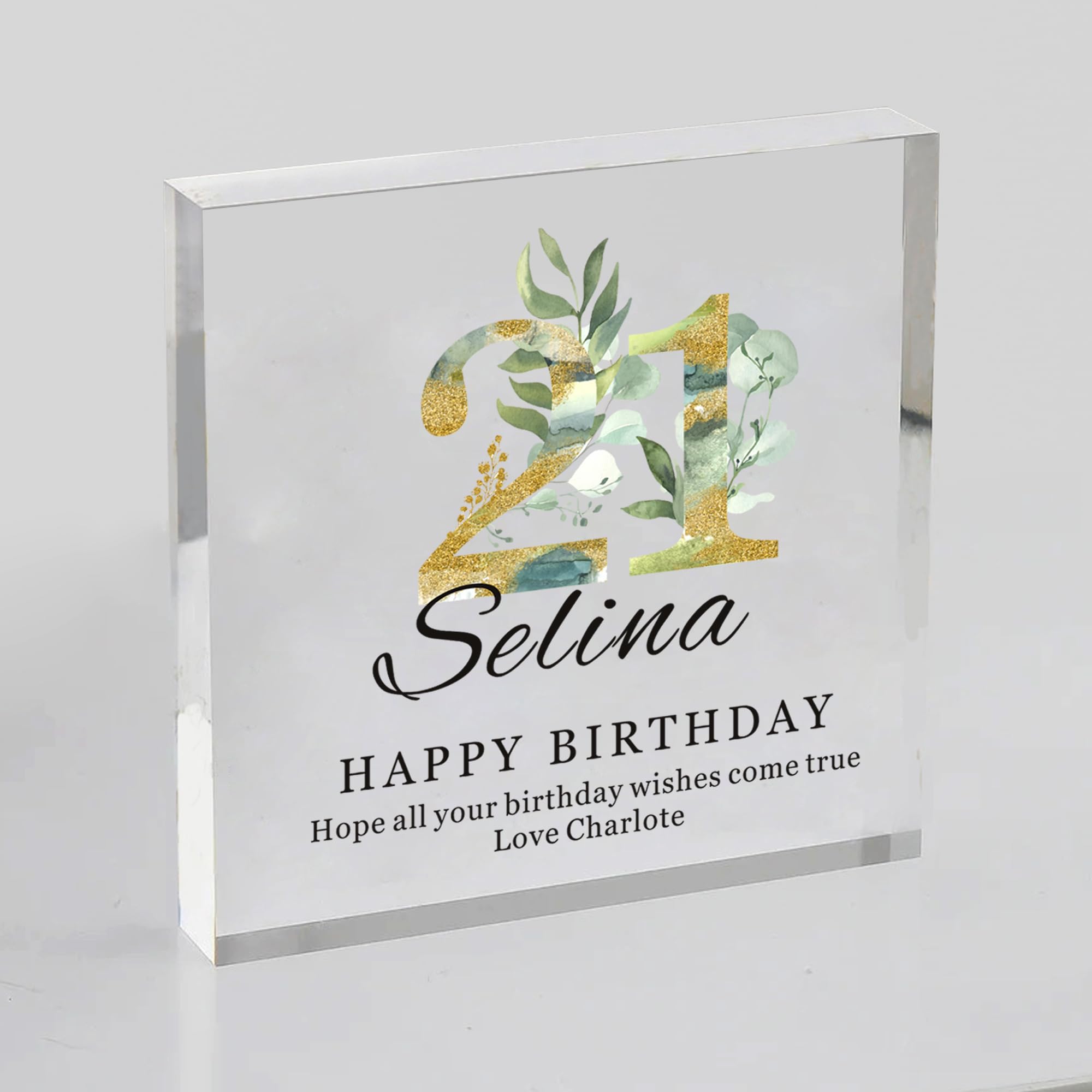 21st Birthday Plaque Gifts for Women Her Acrylic Sign Plaque Personalised Gifts for Women Best Friends Bestie Sister Daughter Niece Birthday Persent Happy 21st Birthday Keepsake Decor