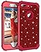 Lontect Compatible iPhone 8 Plus Case Luxury Glitter Sparkle Bling Heavy Duty Hybrid Sturdy Armor High Impact Shockproof Protective Cover Case for Apple iPhone 8 Plus/iPhone 7 Plus - Red