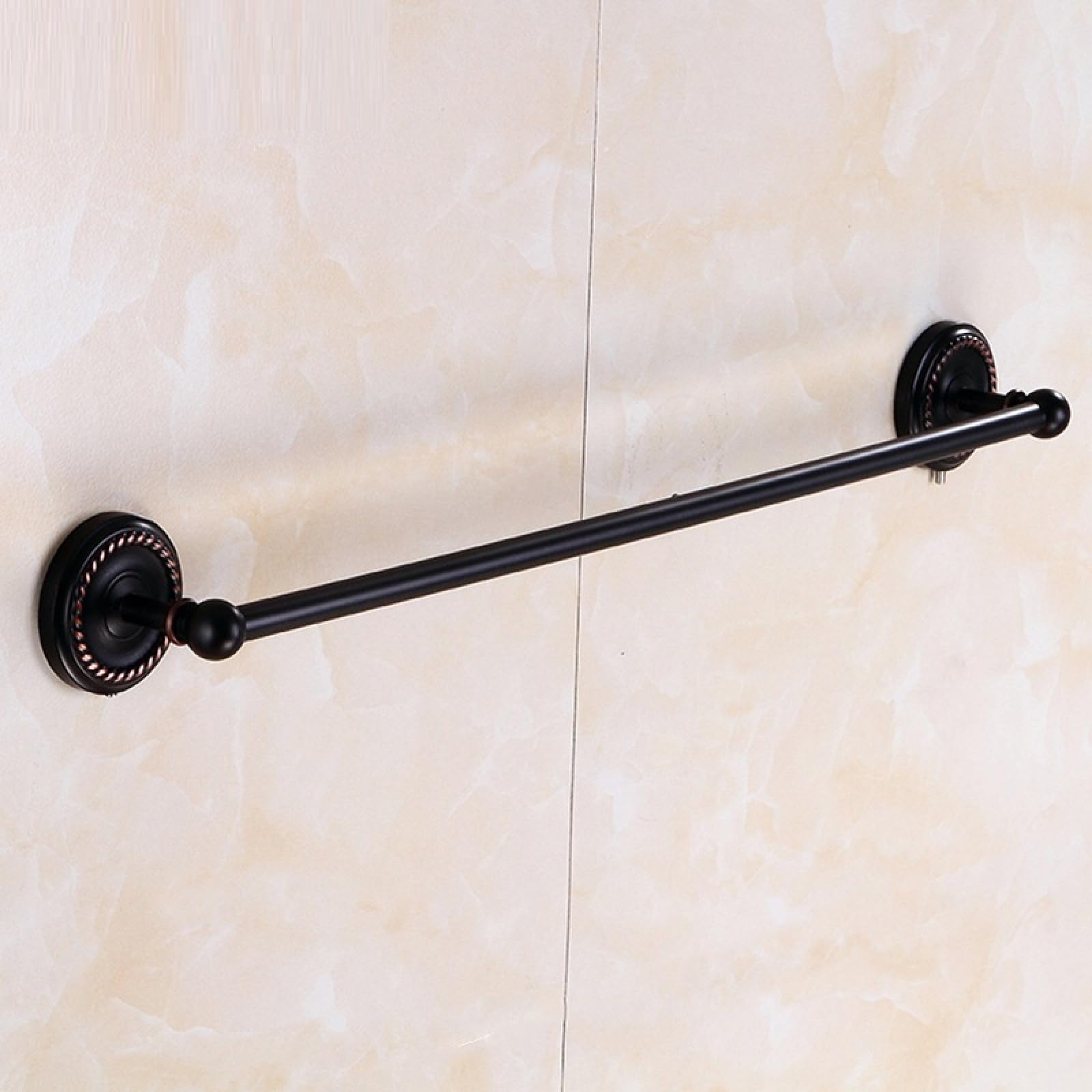Black Antique Brass Twisted Bathroom And Bathroom Hangers, Single Rod