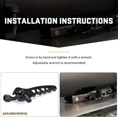 Miniatura 6 de PTNHZ 2 unids 6AN hembra a 6AN hembra 90 grados giratorio acoplador adaptador unión manguera extremo aluminio anodizado negro