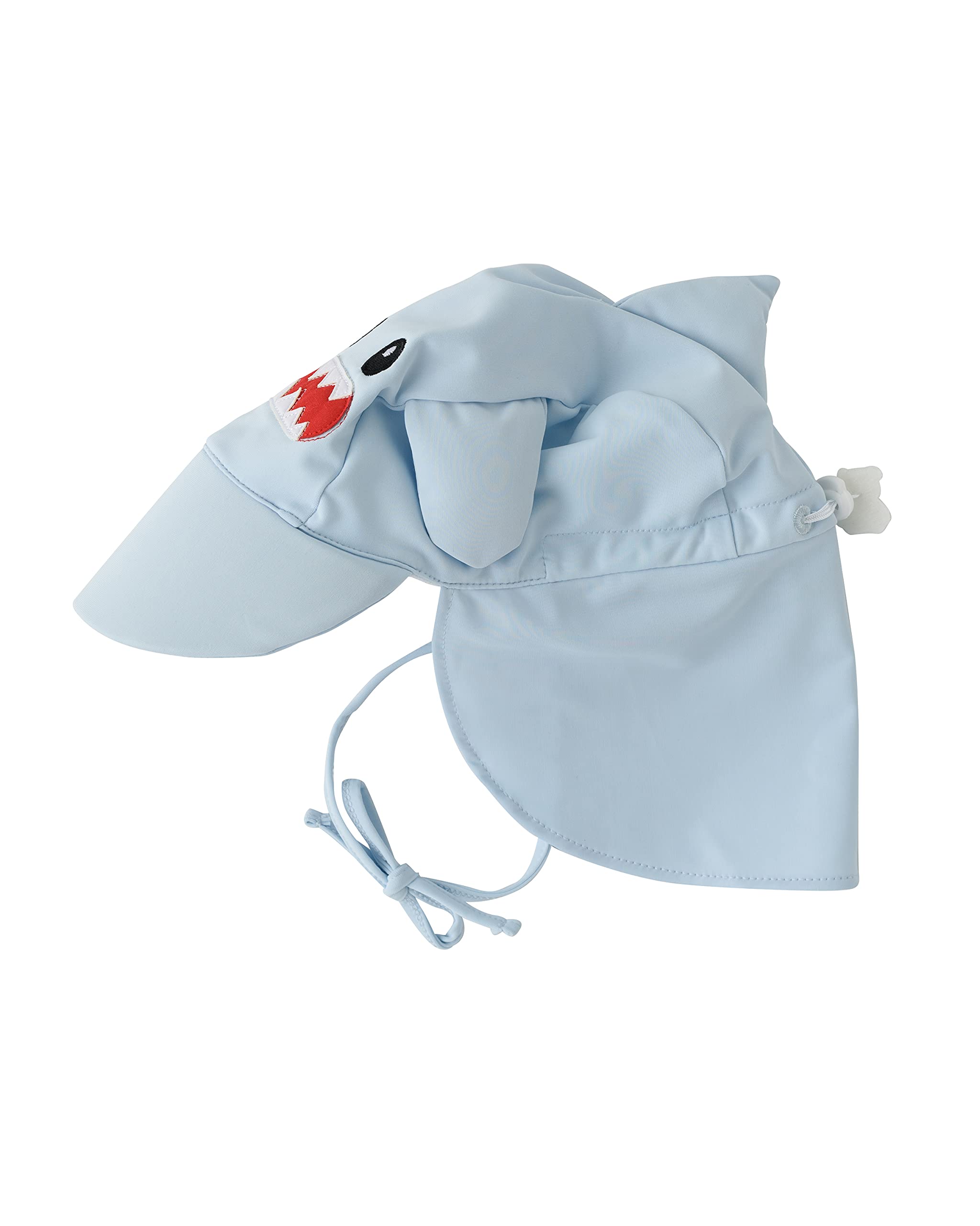 Cuddle Club Sombrero Ajustable con Cubrecuello para Bebés y Niños | Bloqueo del Sol en Cabeza y Cuello | Ajuste Frontal y Trasero - Tiburón - Pequeña