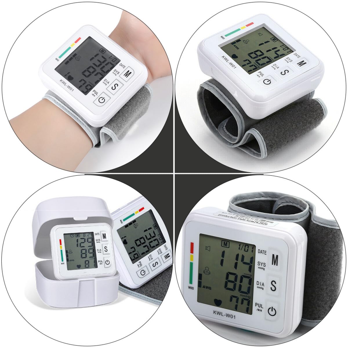 MAGICLULU Misuratore di Pressione Digitale da Polso per Casa, Ematomanometro Elettronico Display Lcd a Numeri Grandi, Compressione Automatica e Spegnimento Automatico, Adatto per Anziani,
