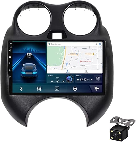 Fructar Reproductor de MP5 estéreo para automóvil de 9 pulgadas con pantalla táctil Bluetooth para Nissan marzo 2010-2013 con CarplayDSPnavegación