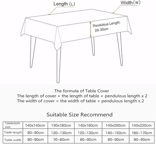 Miniatura 7 de Bringsine - Mantel rectangular de lino lavable, diseño clásico, varios tamaños