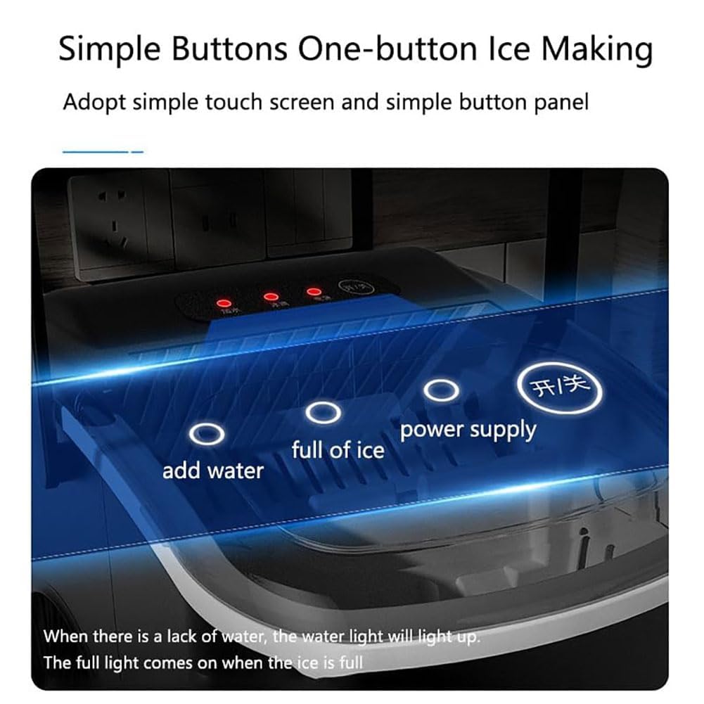 Yxkjzhf Ones-Touch Operations Ice Maker Machine, Portable Countertop Ice Cube Maker, Self-Cleaning Ice Maker With Portable Handle on Fridge.com - View 2