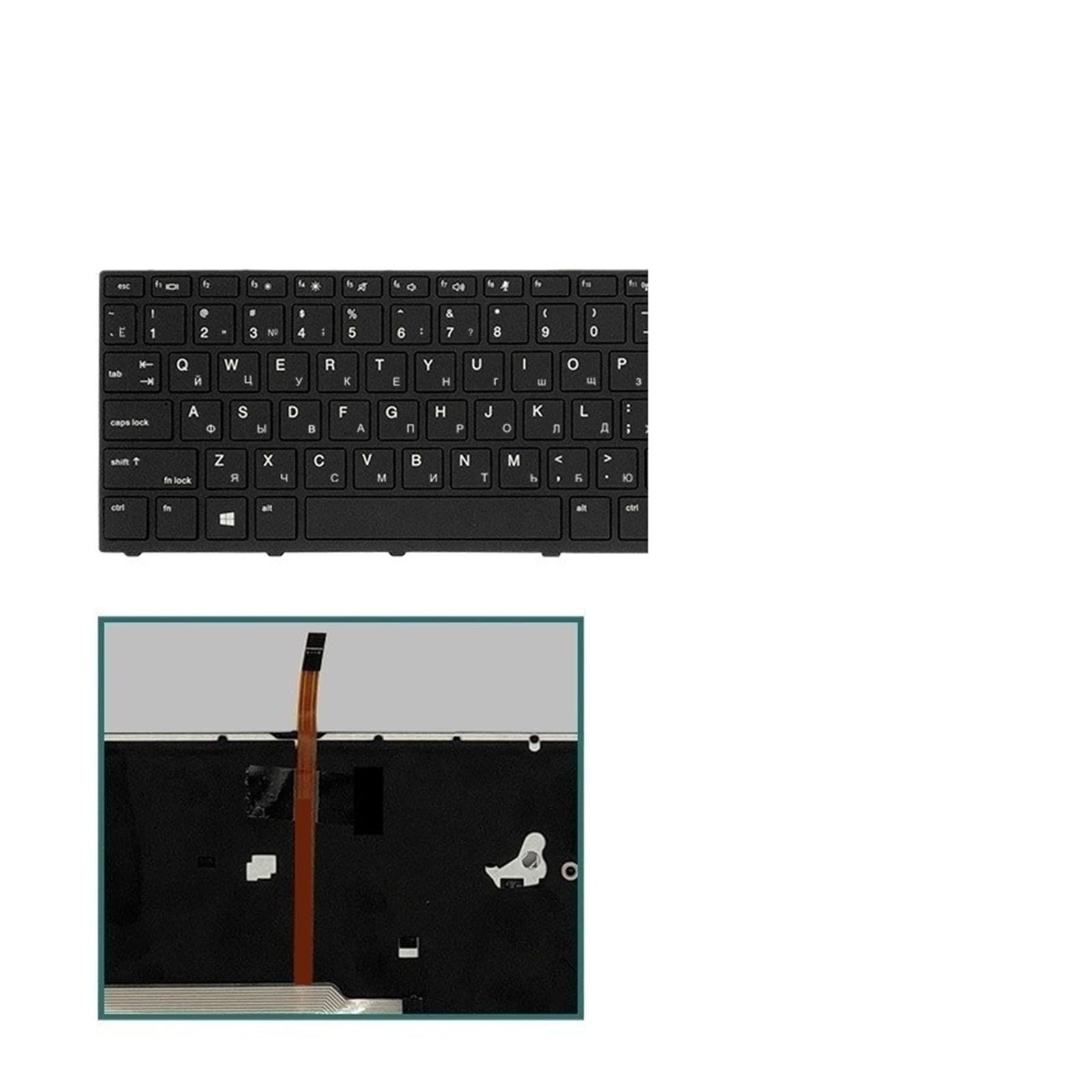 Tastiera russa for laptop americana, compatibile con HP, ProBook 450