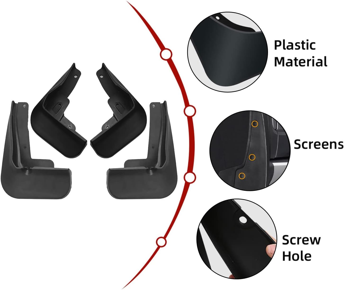 4PCS Mud Flaps Splash Guards fit Toyota Camry SE XSE Sport 2018 2019 2020 2021 2022 Front and Rear,Mudguards Fender Flares Covers Protection No Drilling Required