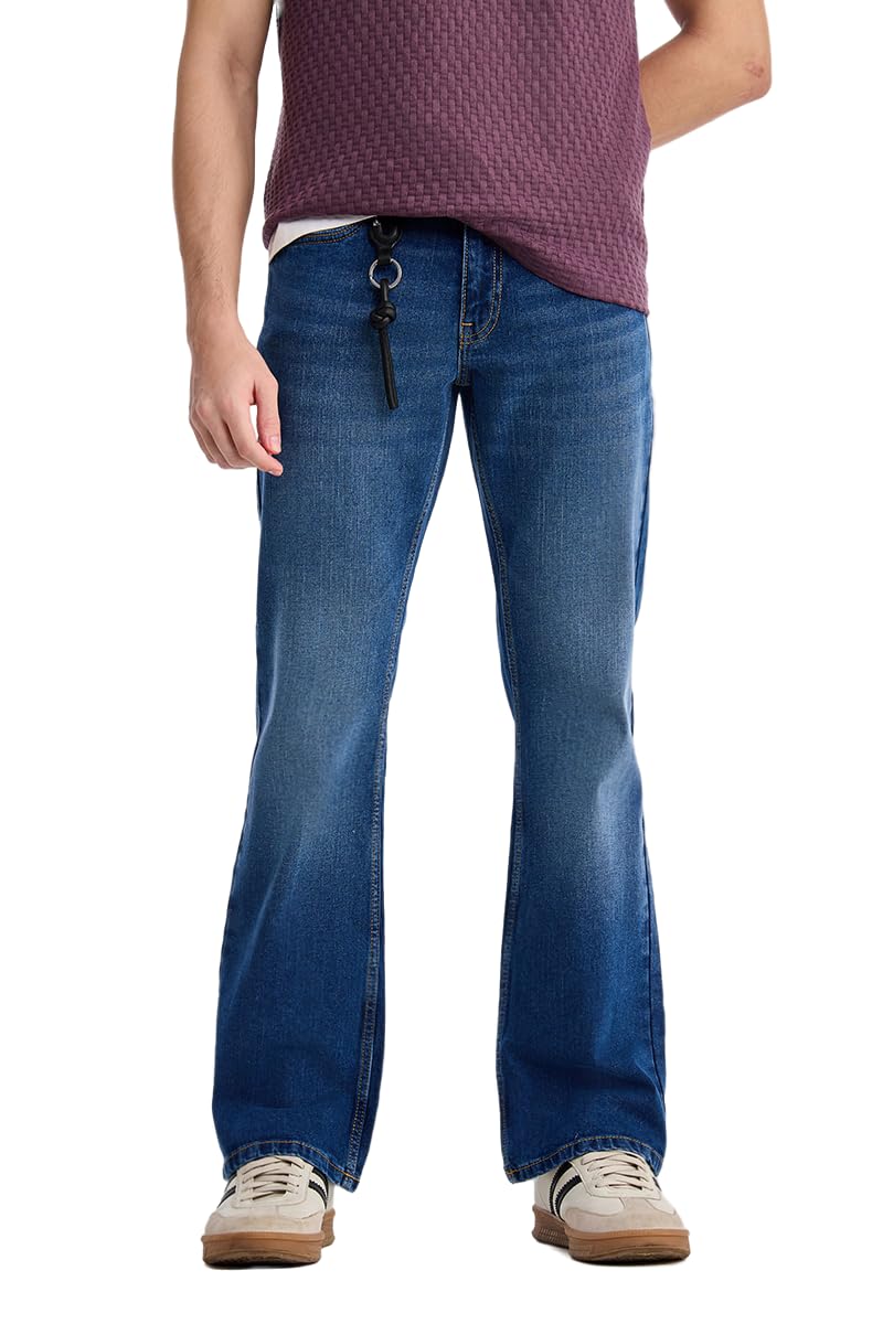 snitch Men Casual Jeans | Bootcut Fit with Mid Rise & Stone-Wash Finish | 98% Cotton 2% Elastane Blend for Comfort & Flexibility | Durable Woven Denim for Everyday Wear-picture-37