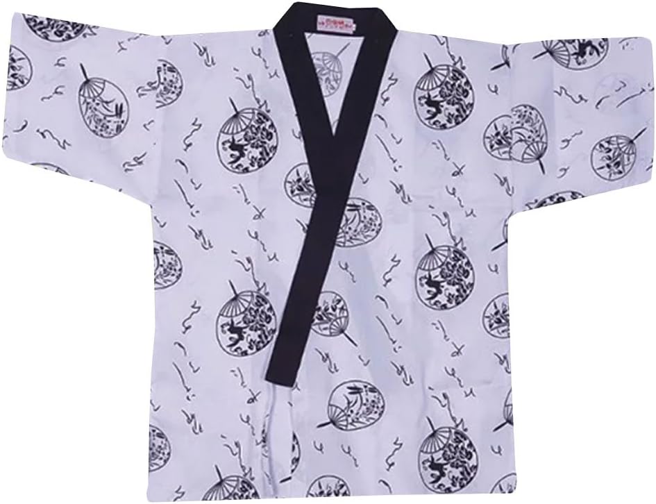 Japanese Restaurant Sushi Chef Coat Uniforms Kimono Waiter Clothes Half Sleeve Uniform Jacket Sushi Workwear Kimono Cardigan Izakaya Chef Service F12