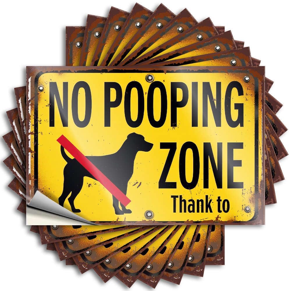 No Dog Pooping is Allowed. Sticker Girly | Personalized Garage Removable Decal Pack(8X12CM)