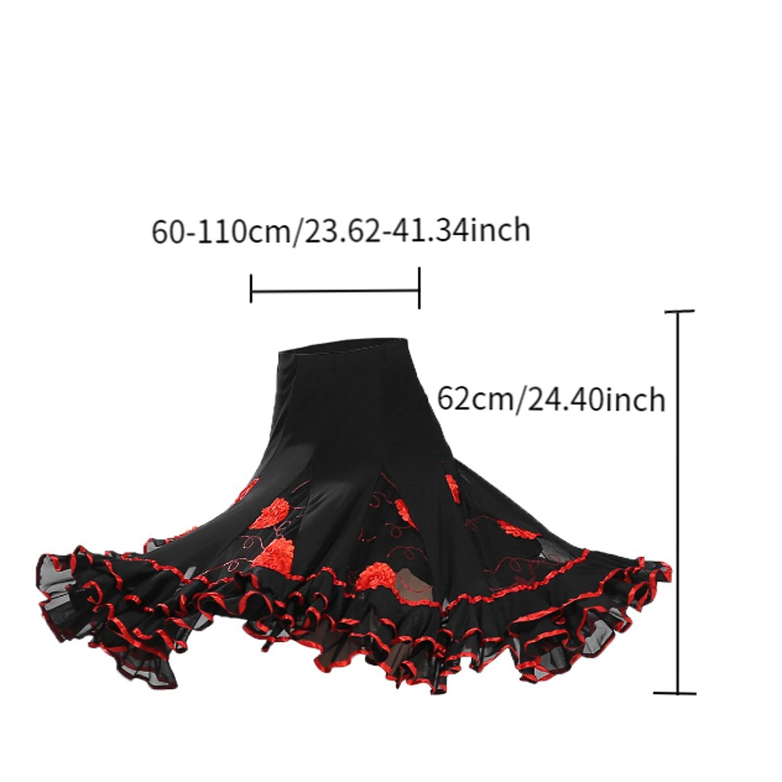 Sharplace Jupe Flamenco Ballroom Danse Robe Jupe Courte Vêtement Déguisment Femme