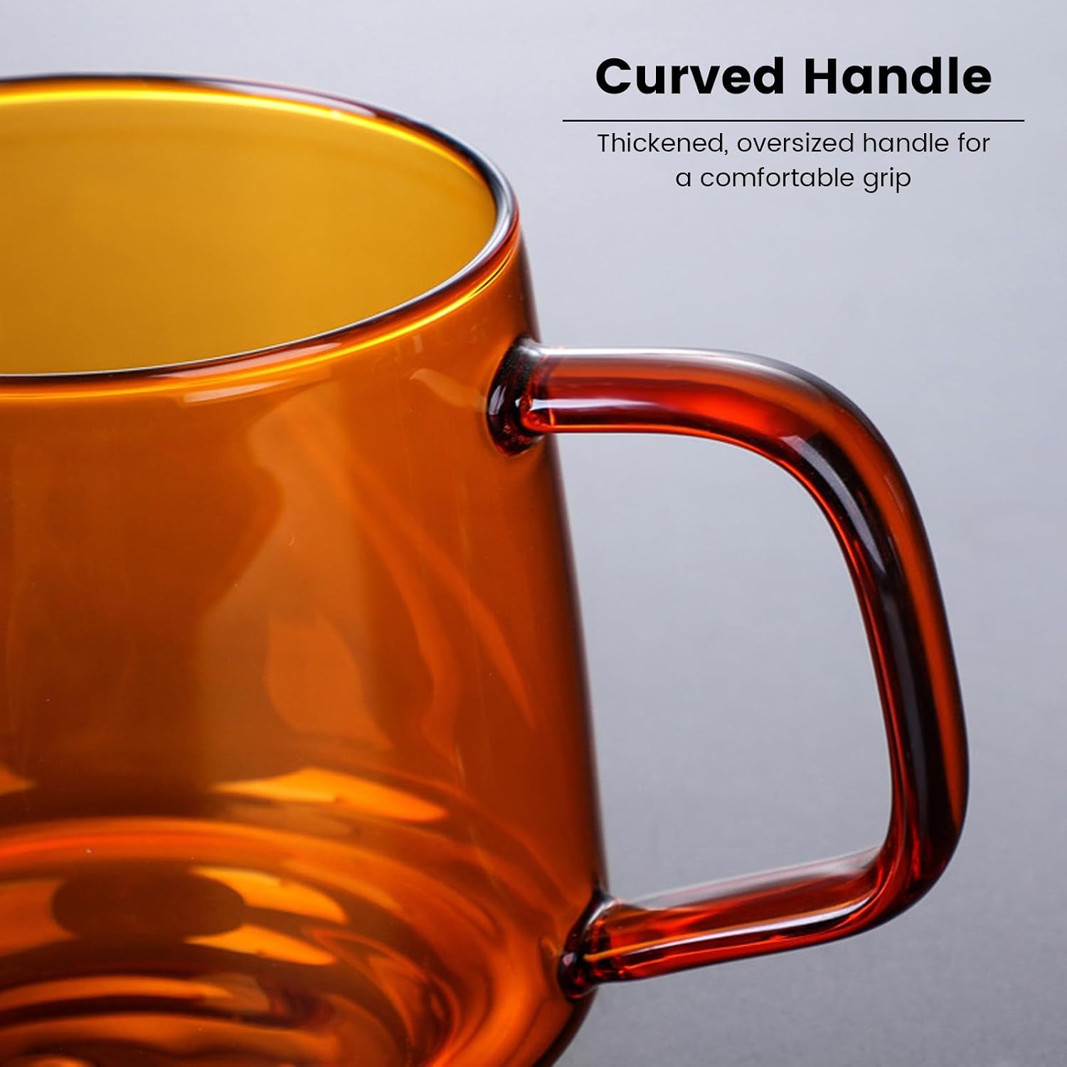 Glass Coffee Server, 18.6oz / 550ml Borosilicate Glass Coffee Carafe Manual Pour Over Coffee Pot Maker for Tea Coffee Water (Amber)