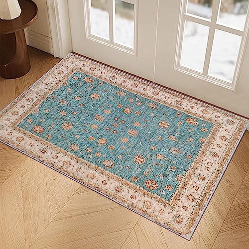 RUGxDJ Boho-Teppich für kleine Flächen, persisch, 5 x 7,6 cm, Eingangsbereich, Teppich mit...