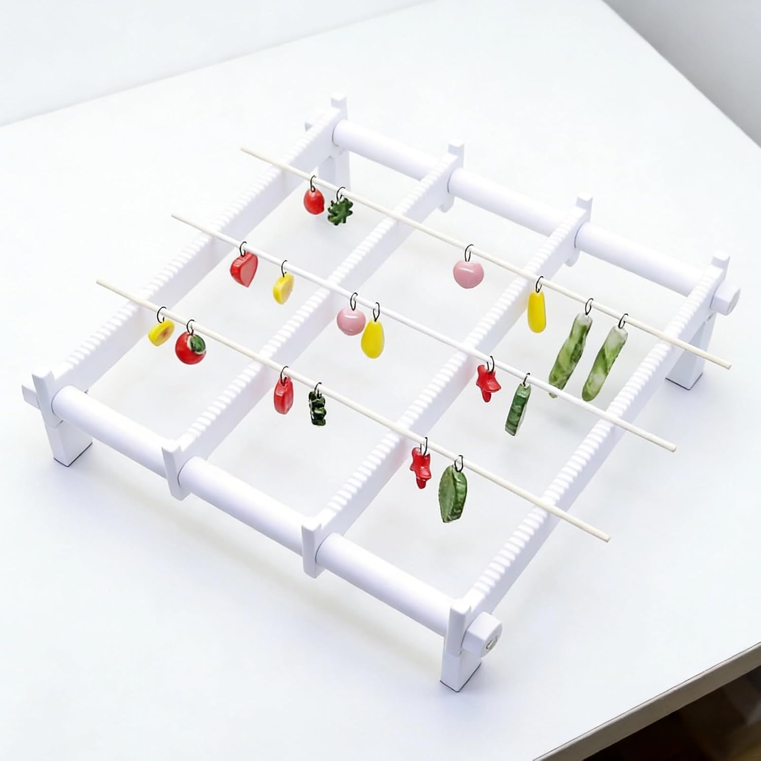 7.2 In Pottery/Jewelry Corundum Firing Rack, Single-Layer 3-Compartment, High Temperature Kiln Support, Reusable Firing Holder