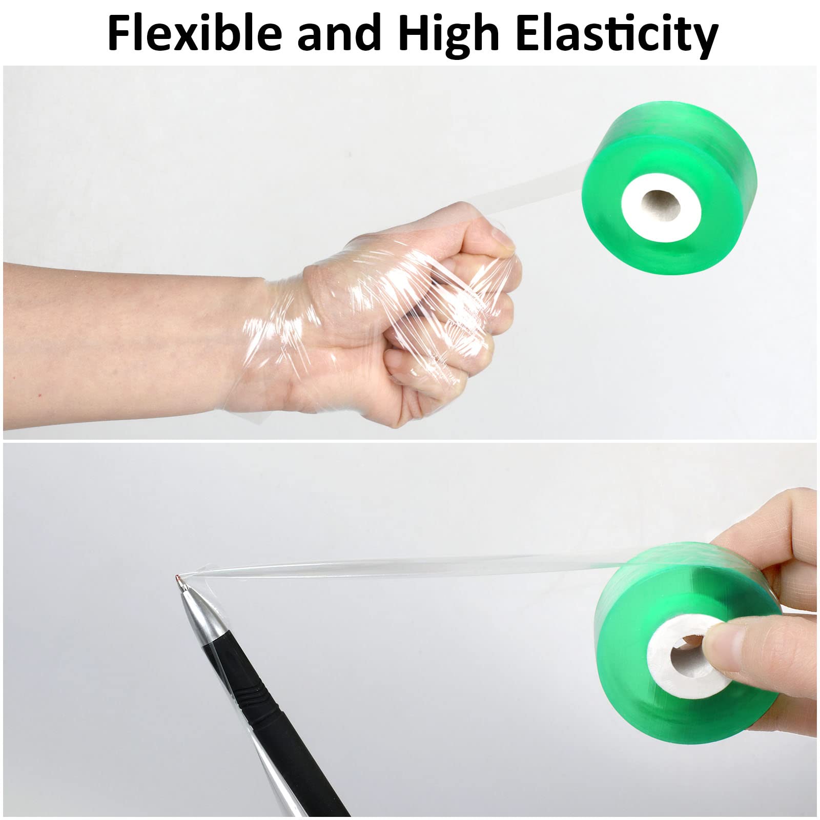 Annhao 2 Rotoli Stretchable Giardinaggio, Film Innesto, Adesivo per innesto, Nastri per Innesto, Nastri in Crescita Innesto da Giardino per Innesto Riparazioni di Piante Alberi Frutta (100m x 2cm)