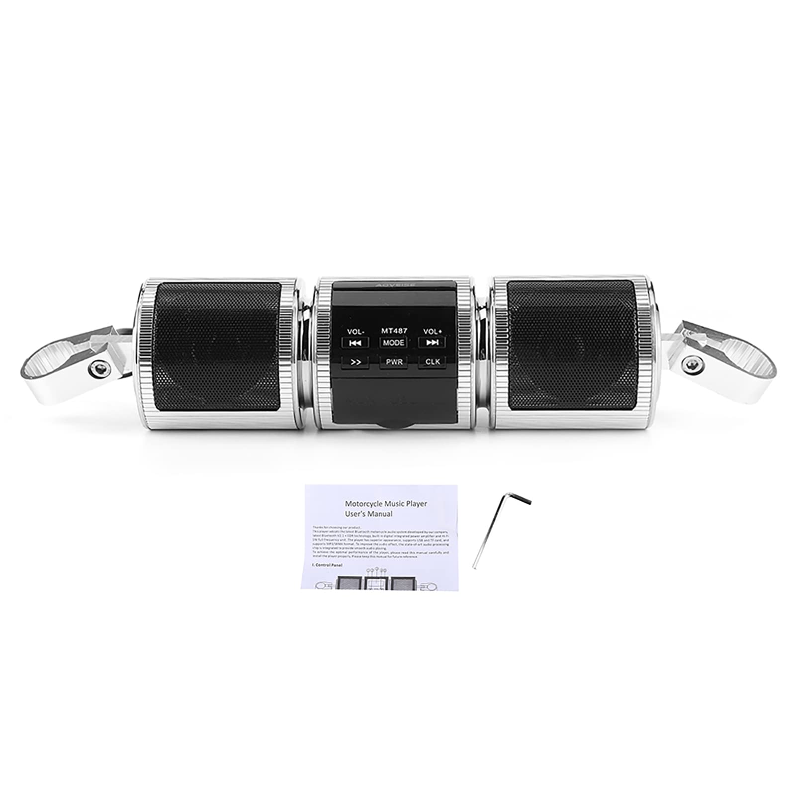 KIMISS Altoparlante Stereo per Moto Impermeabile Senza Fili Lettore MP3 Radio USBSD