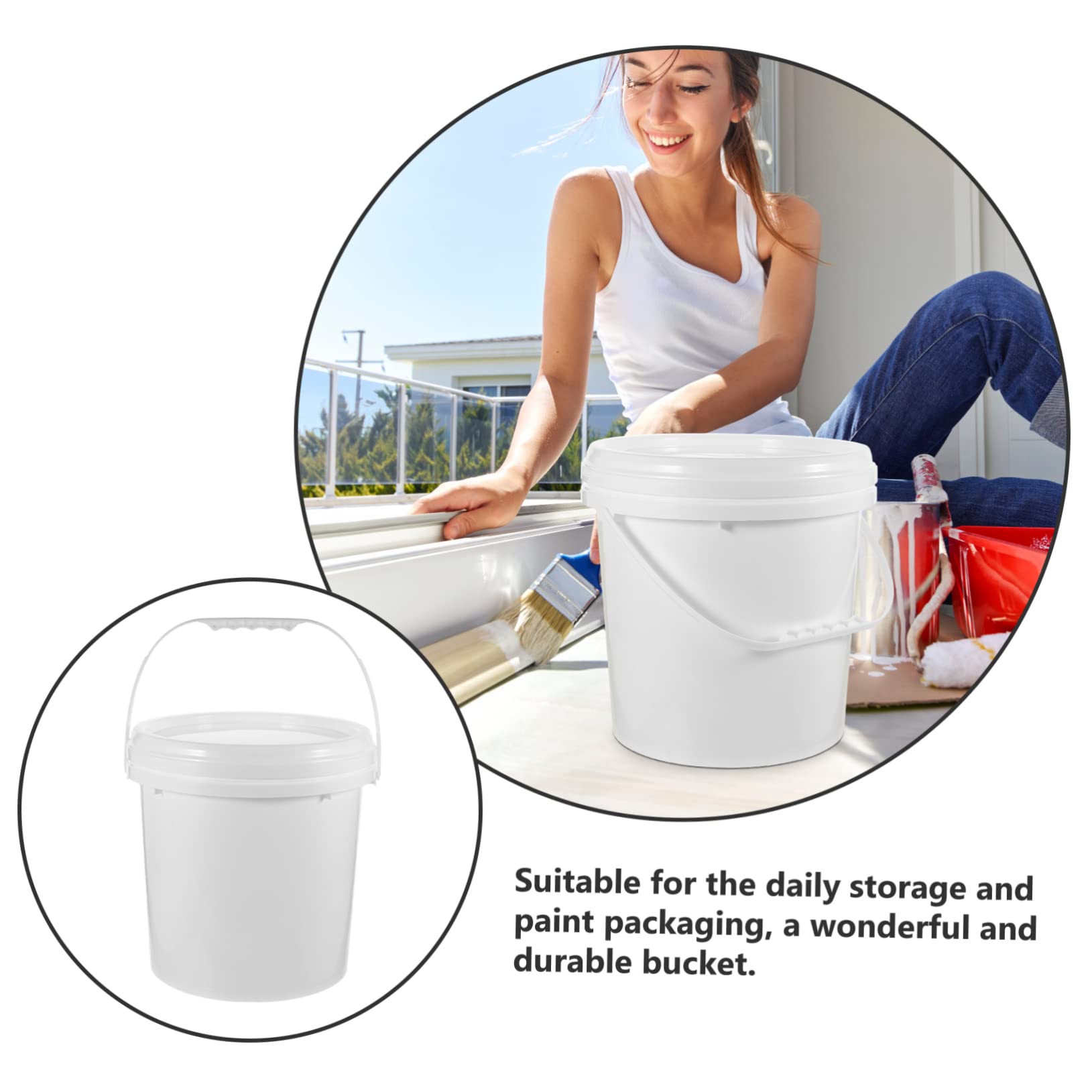 jojofuny Cubo De Abdominales Cubos De Basura Cubeta De Galon con Asa Cubo para Mascotas Papel Pintado Autoadhesivo Barril De Leche Cubo De Granja Hdpe Alimento Lata De Cafe