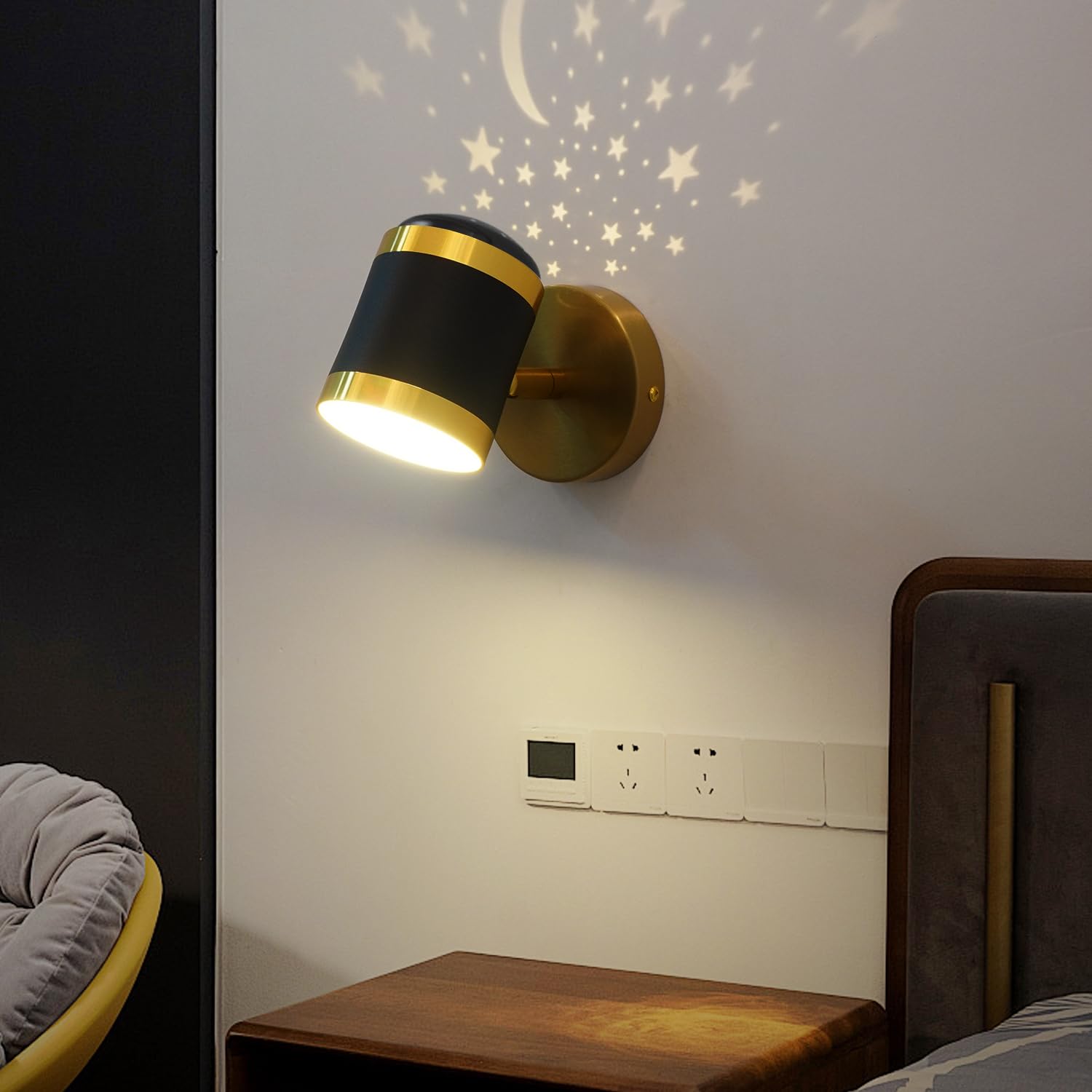 zhxinashu Applique Murale LED Étoile, Applique Orientable pour Chevet