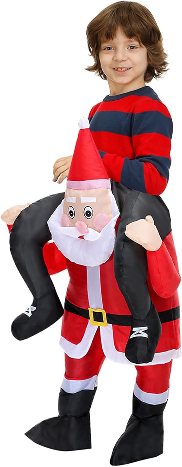 Red Inflatable Santa Claus Costume Blow up Santa Costume Party Halloween Xmas Christmas Suit Parade Carnival Suit - Image 6