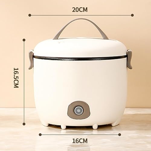 Miniatura 2 de Olla arrocera, 3 tazas cocidas (1.5 tazas sin cocinar), extraíble lavable, interior antiadherente, capacidad de 1.8 L, color beige