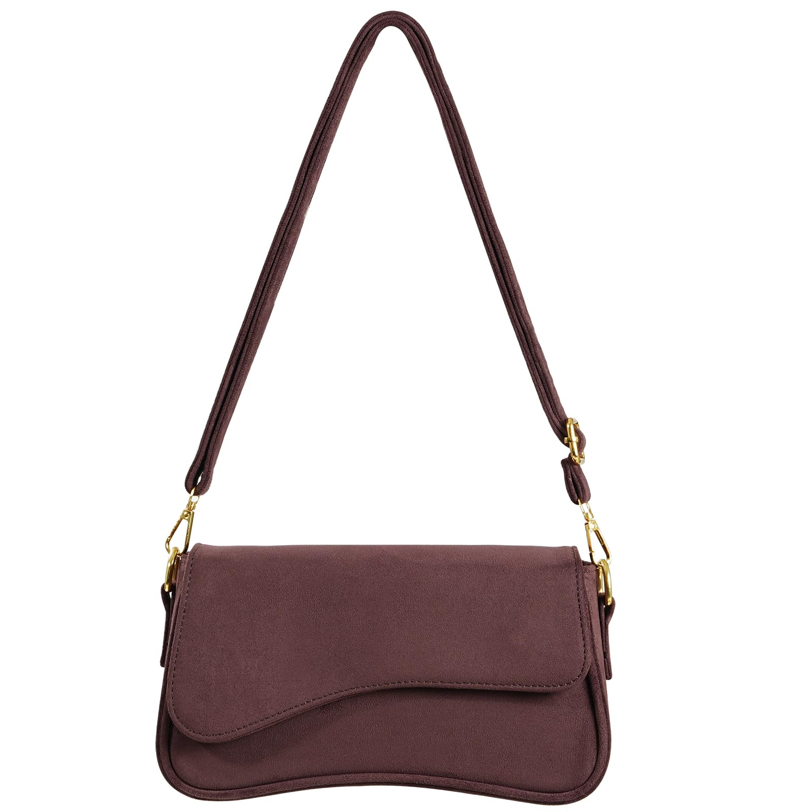 Shoulder Bag for Women Y2K Trendy Purse Vegan Leather Hobo Handbags Clutch Saddle Bag with 2 Removable Strap