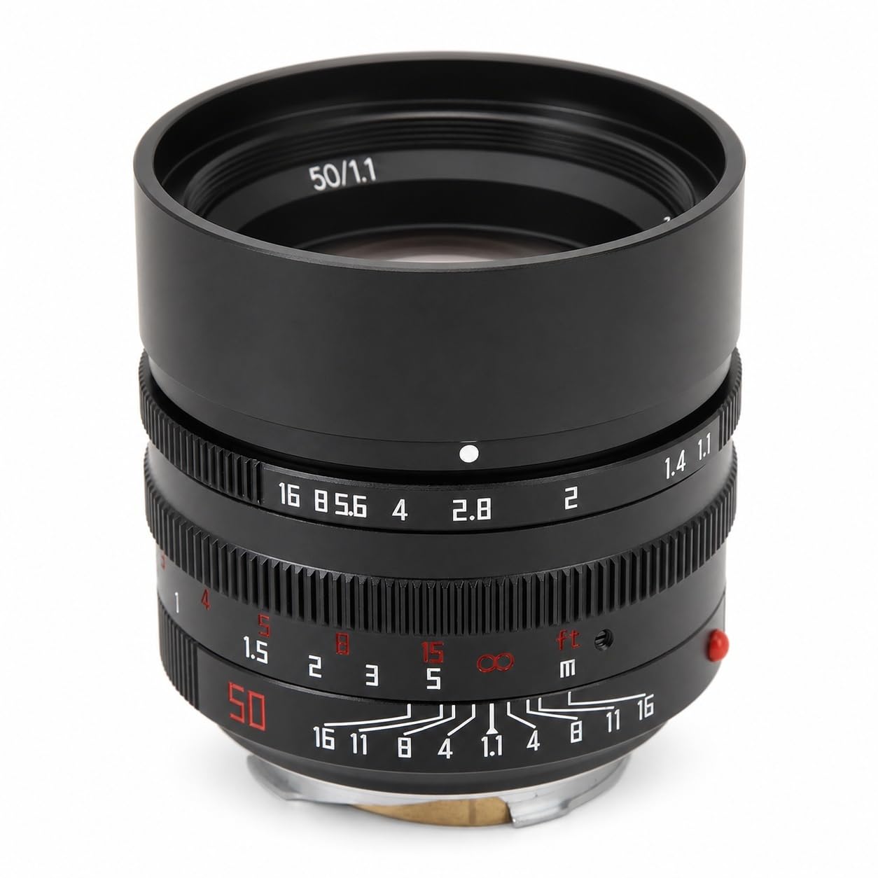 Obiettivo Full Frame da 50 Mm F1.1, Obiettivo con Attacco M Ad Ampia Apertura, Obiettivo da Ritratto Standard con Messa a Fuoco Manuale Automatica per Fotocamera Leica M Mount