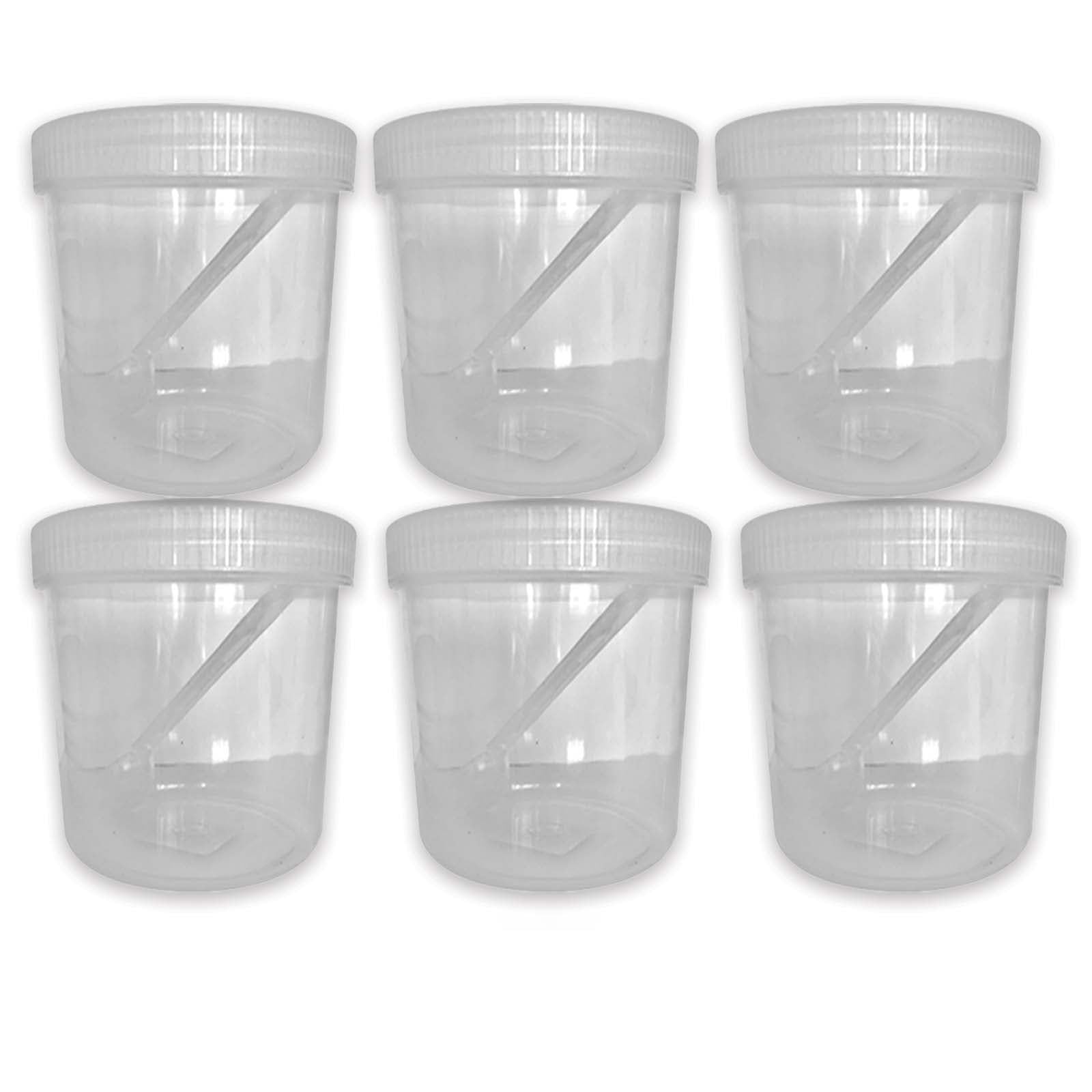 QUANTA Plastic Storage Jars with Spoon – Food Storage Containers | BPA-Free PET Clear Canisters with Screw Lids | Multipurpose Kitchen Jars for Spices, Snacks, Sweets, Coffee (Pack of 6, 720ml)