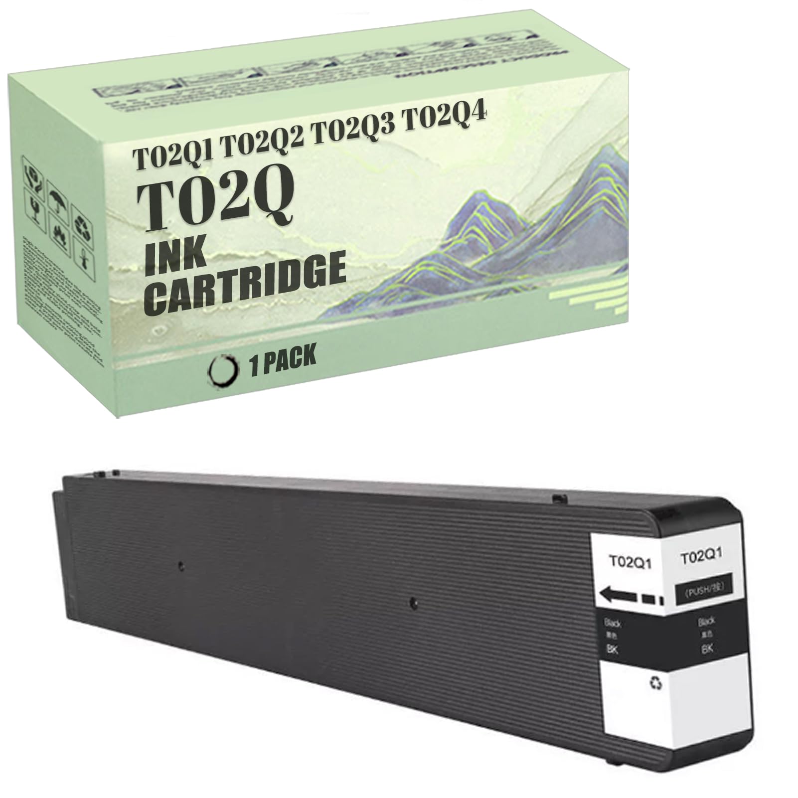 Remplacement Compatible pour EPSON T02Q T02Q1 T02Q2 T02Q3 T02Q4 Cartouches d'encre Fonctionnant avec Les Imprimantes WF-C20600 WF-C20600a Et WF-C20600c Black