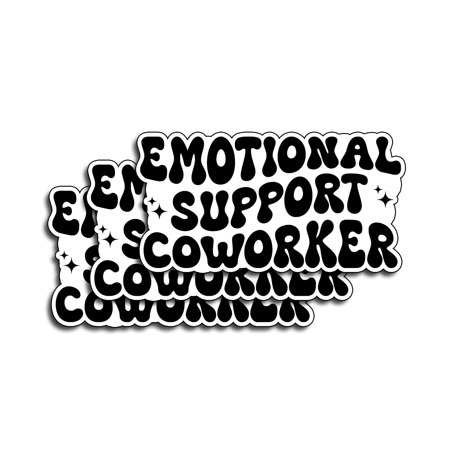 Photo 1 of (3Pcs) Emotional Support Coworker Stickers Funny Sarcastic Humor Motivational Inspirational Gifts Waterproof Vinyl Decals for Kindle Water Bottle Bumper Car Hard Hat Phone Laptop Coworkers 3x1.7