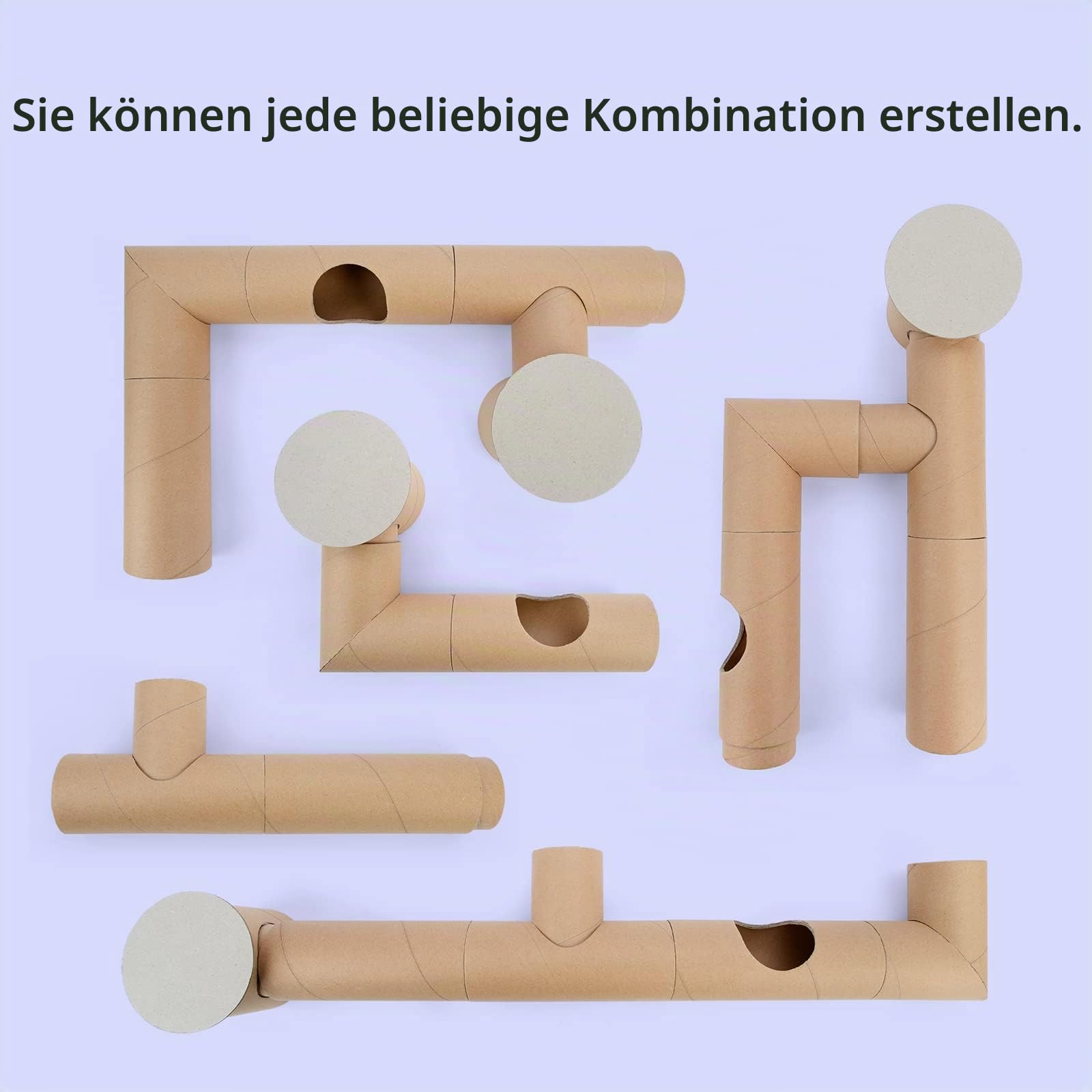 Niteangel Kreativer & Zusammensetzbarer Hamstertunnel - DIY & Bauen Sie einen einzigartigen Röhrenbau als Versteck für kleine Tiere wie Hamster, Mäuse, Rennmäuse (Gesamter Tunnel-Set - Roh)