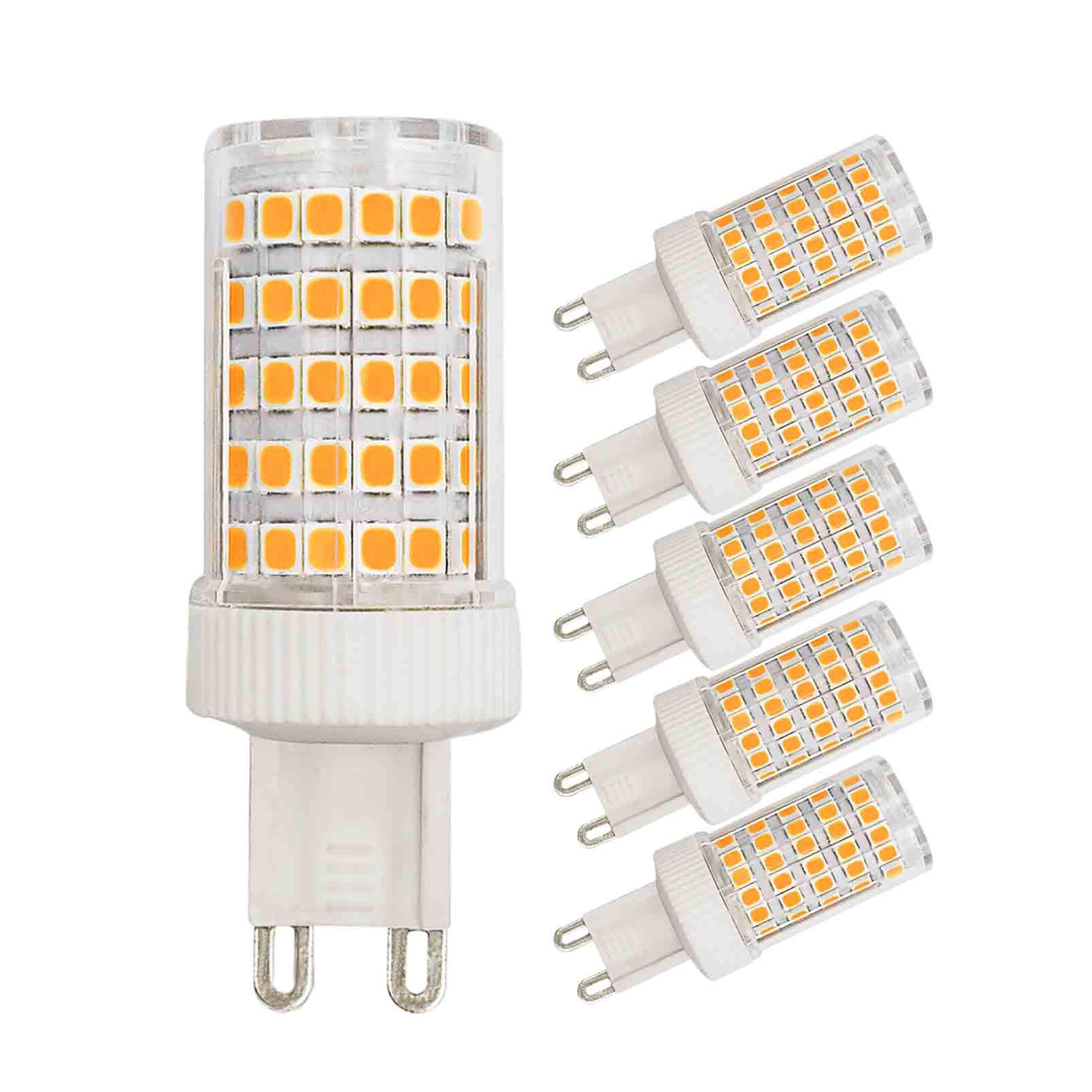 G9 LED Light Bulbs 10W Equivalent to 80W 70W Halogen Warm White 3000k 800 Lumen 220V 360° Beam Angle Energy Saving G9 Bi-Pin Base Bulb Pack of 5 [Energy Class E]