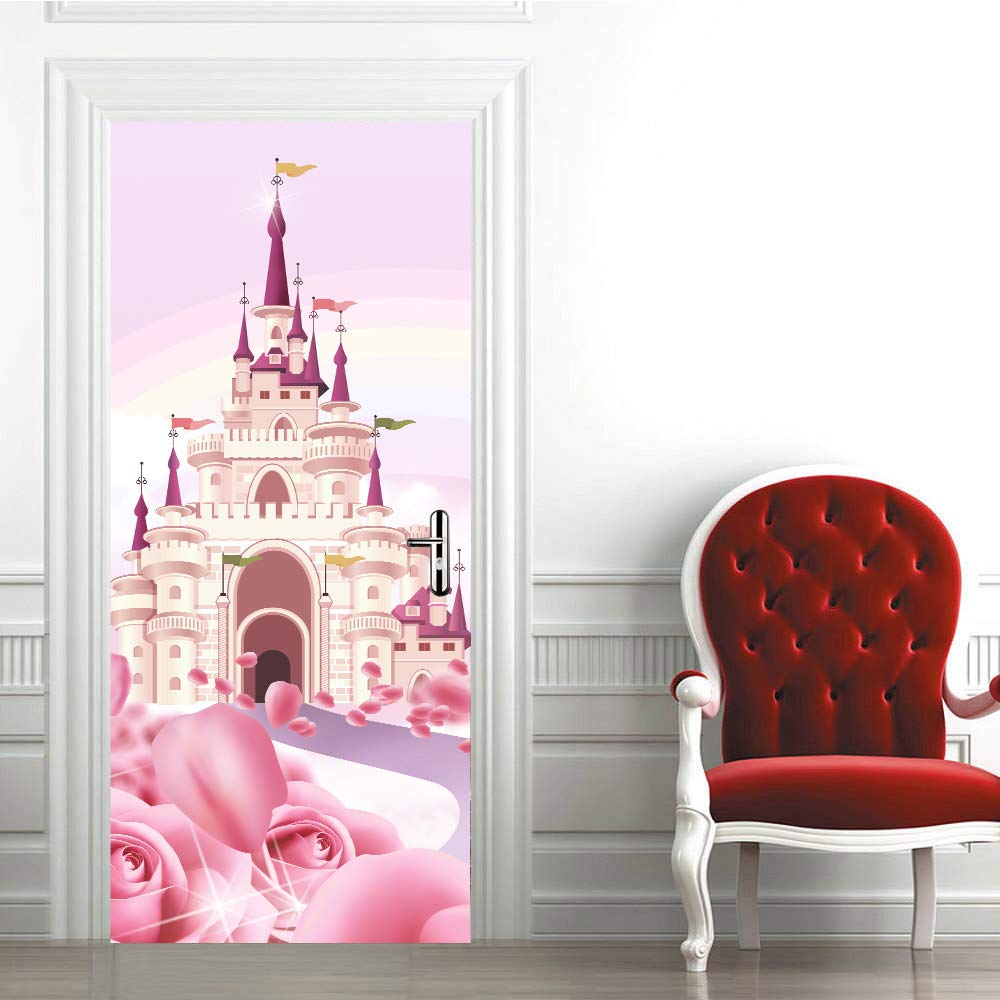 Sticker poster porte pour camoufler les imperfections d'un mur en PVC