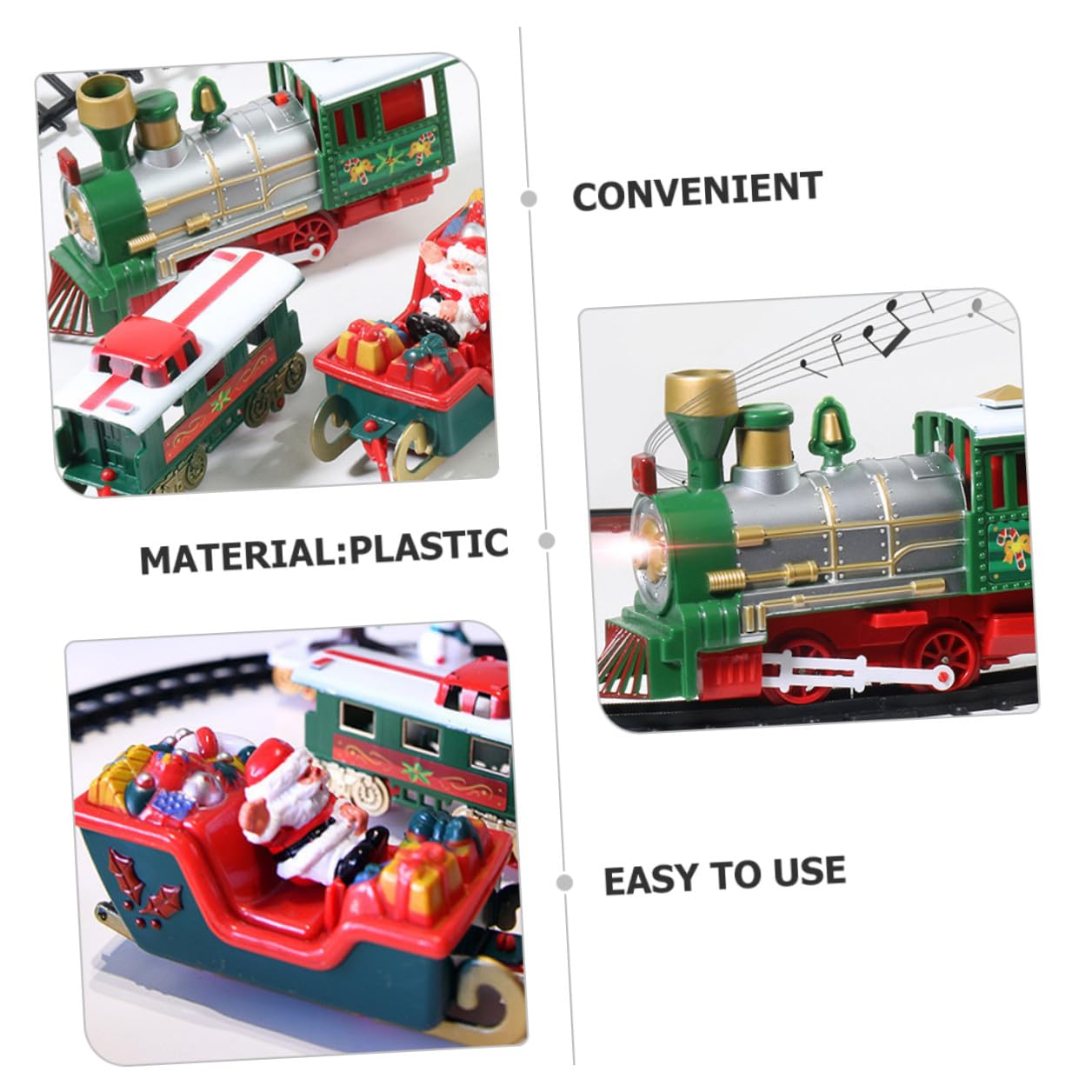 YARNOW Train Noël Électrique en Plastique avec Circuit, Jouet à Assembler pour Garçon et Filles, Design Festif pour Fête de Noël et Développement Motricité Fine