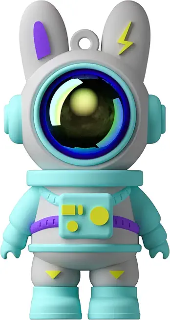 Cute Space Rabbit USB Flash Drive, Thumb Drive Waterproof USB 2.0 Memory Stick Small Size USB Drive Gift (128G, Cyan)