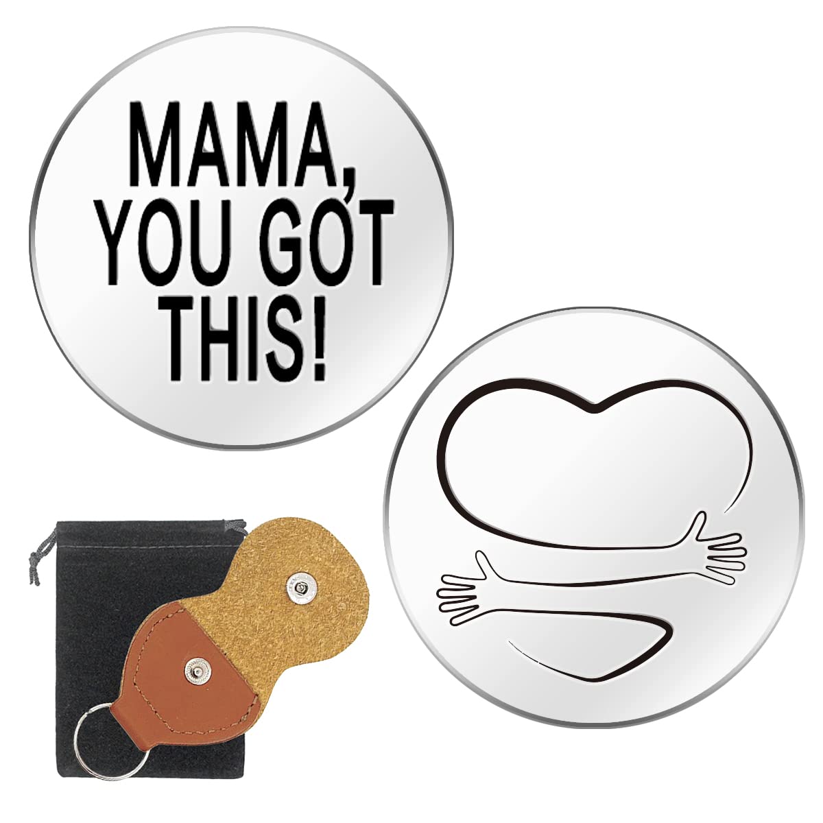 RAOSIME Mama You Got This Pocket Hug Token Gift for Mom,Long Distance Relationship Keepsake Stainless Steel Double Sided Thinking of You Pocket Hug Token Gift for Mummy Mother