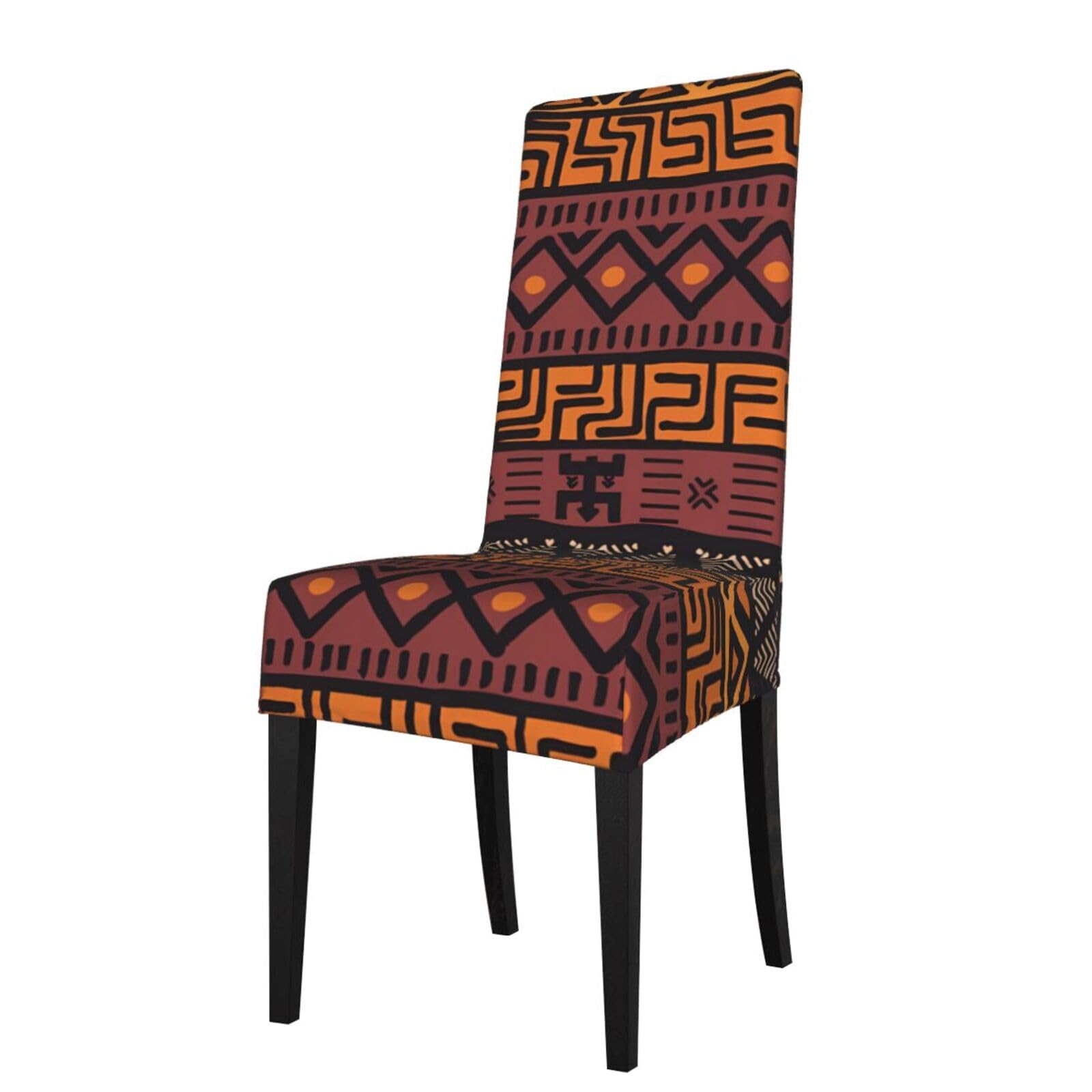 YYHHAOFA African Mud Cloth Tribal Prints Protection Cover for Dining Chair - Stretch Slipcovers, Easy Refresh for Your Dining Room & Event Decor