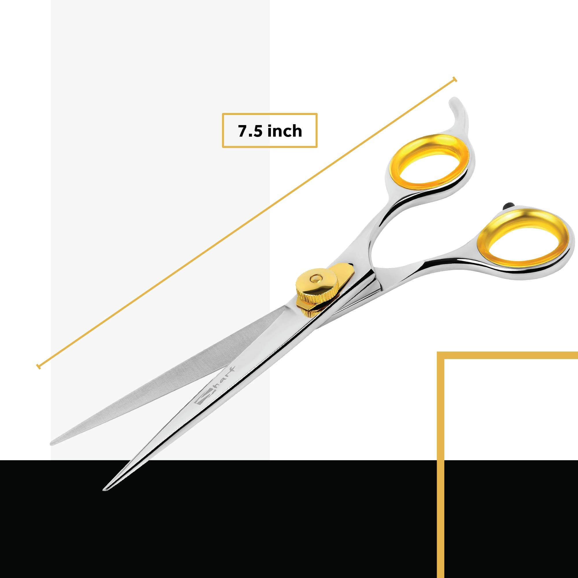 SHARF Gold Touch Tijeras de Peluquería Mascotas Cuchillas Rectas Acero Inoxidable 19 cm