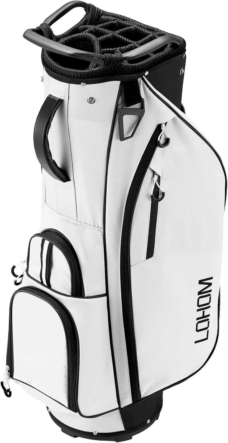 Golf Cart Bag with 14-Way Top Organizer Divider Top, Golf Bag with Handle and Rain Cover，Golf Cart Bags for Men and Women