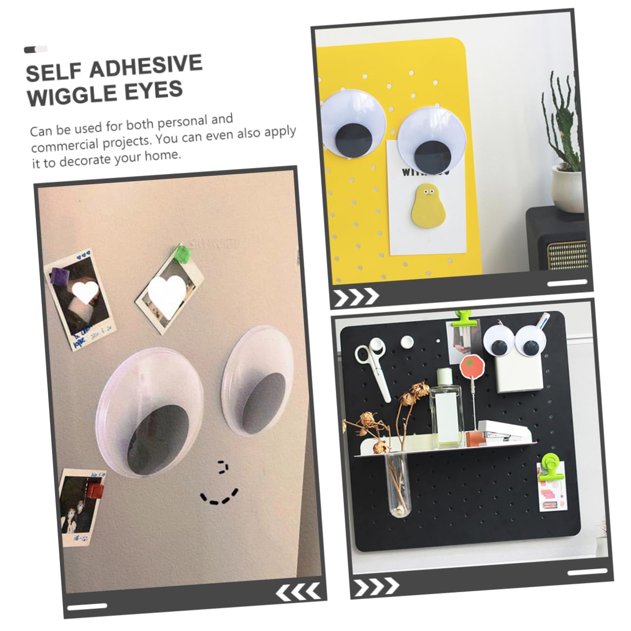 KALLORY Plastic Eye Decals 3 Pairs Wiggle Eyes DIY Supplies for Craft Doll Decorations