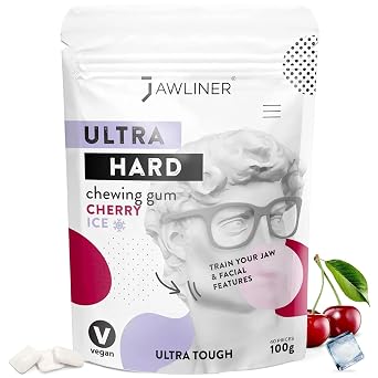 Jawliner Pioneers the Toughest Handmade Extreme Ultra15x Harder Jawline Gum with 12 Weeks Coaching - Sugar-Free Mastic Gum with No Artificial Flavors - Hard Chewing Jaw gum for Jaw Shaping & Mewing 2 Months Pack