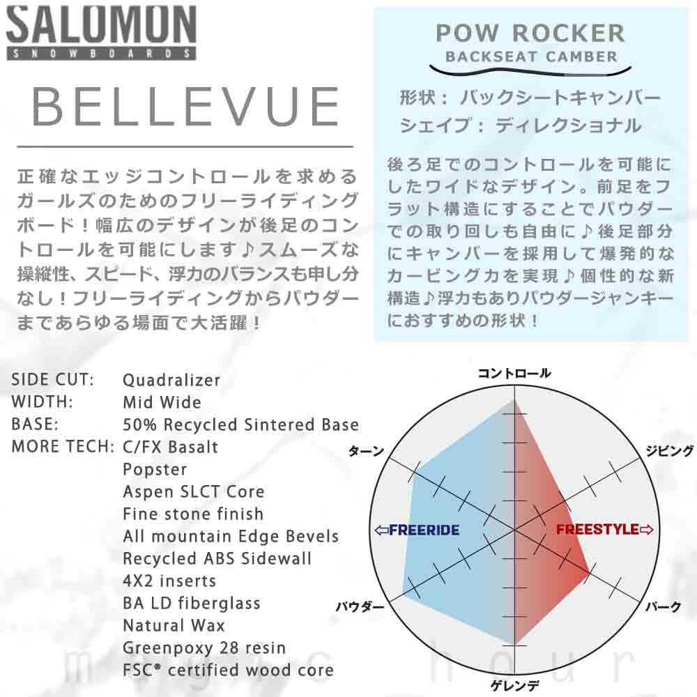 サロモン ピロートーク スノーボード パウダー レディース 中級者