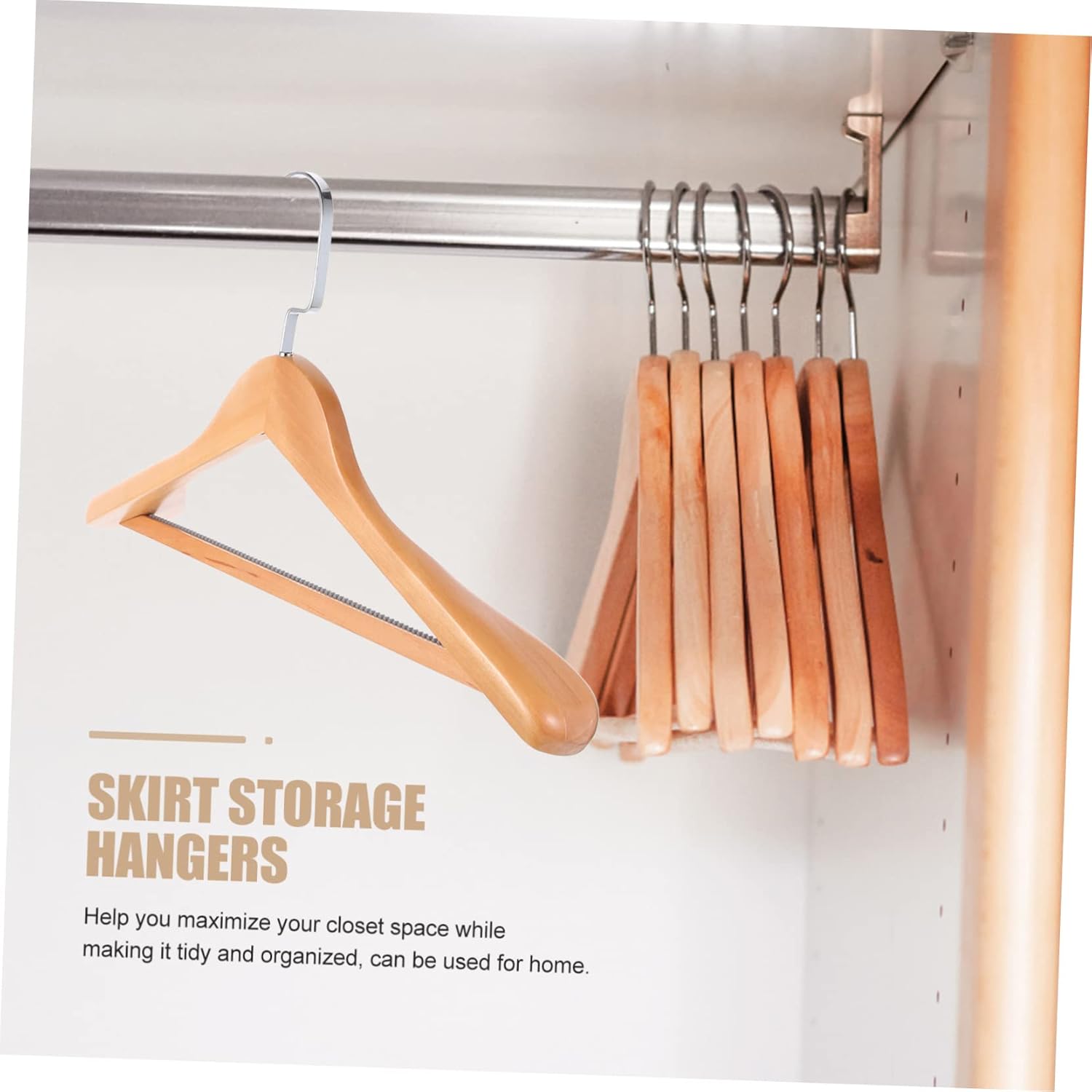 4pcs Solid Wood Clothes Hangers Non Slip Coat Hanging Hangers for Suits and Jackets Smooth Finish Comfortable Grip Natural Color for Closet Organization