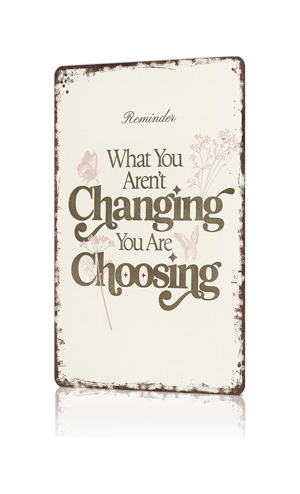 MQXFCZUX Nostalgic Metal Poster Change Acceptance Pattern Wall Hanging for Laundry Room Workshop Basement 8 X 12 inch