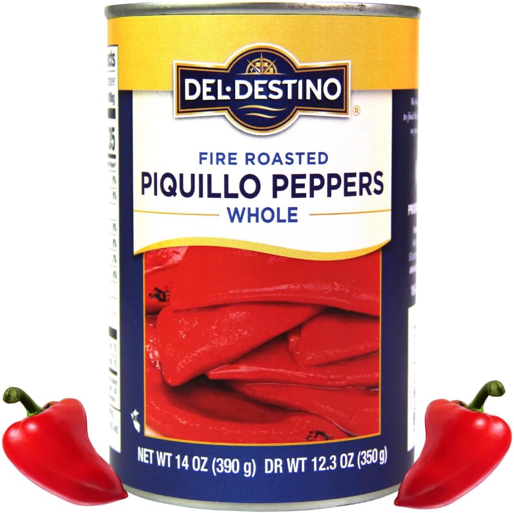 Del Destino Whole Piquillo Peppers (Fire Roasted Red Peppers) - 1 can - 14oz