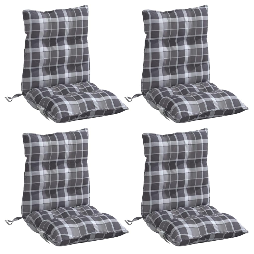 Coussins de chaise à dossier bas vidaXL lot de 4 galettes de siège imperméables gris