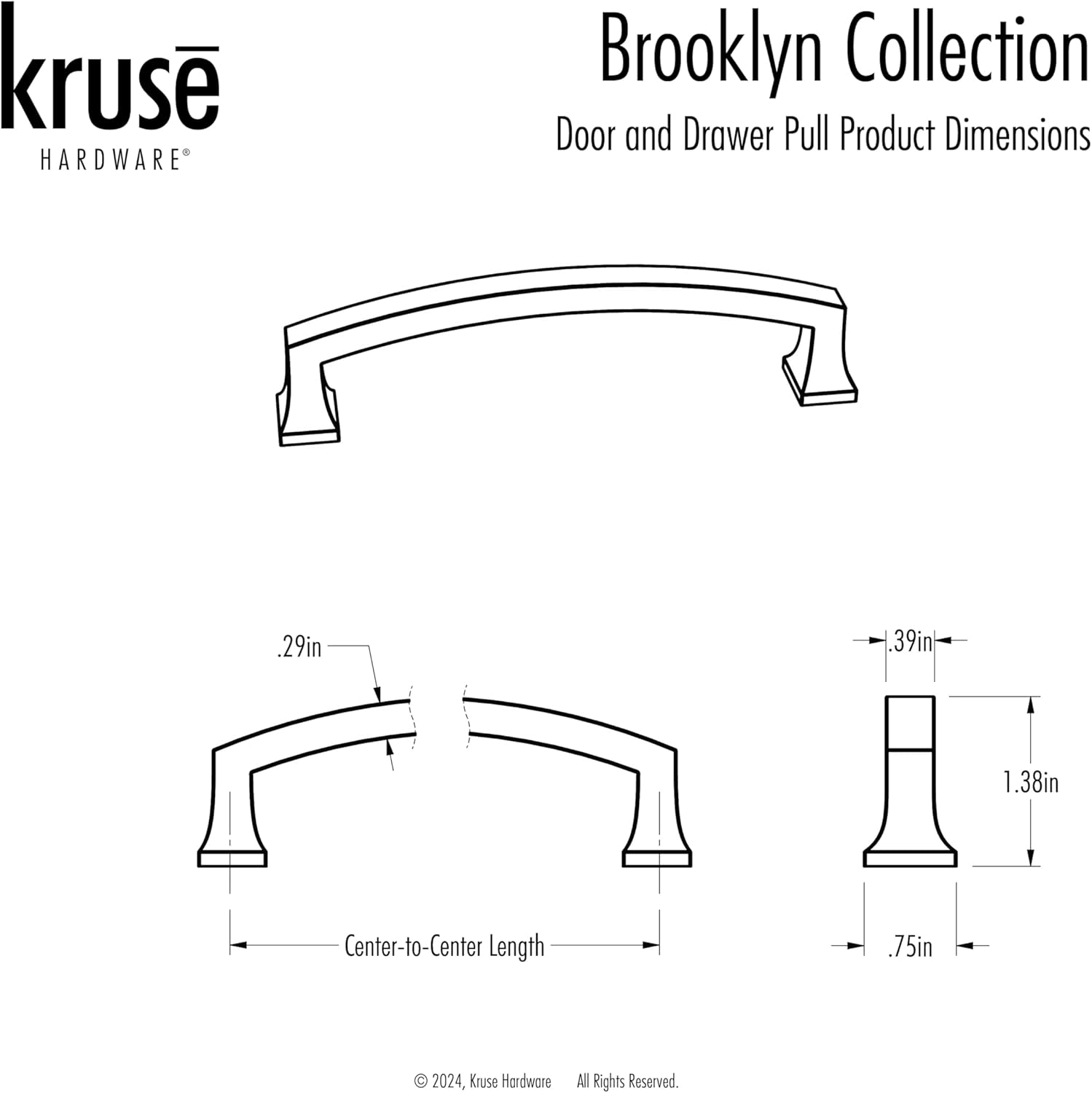 30839 - (10-Pack) Brooklyn Door and Drawer Pull - 4in Center-to-Center, Polished Chrome