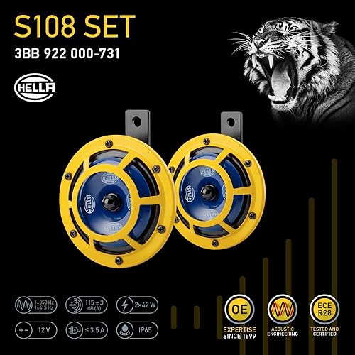 Miniatura 5 de Bocina para auto Hella Yellow Panther Car Horn (Par)