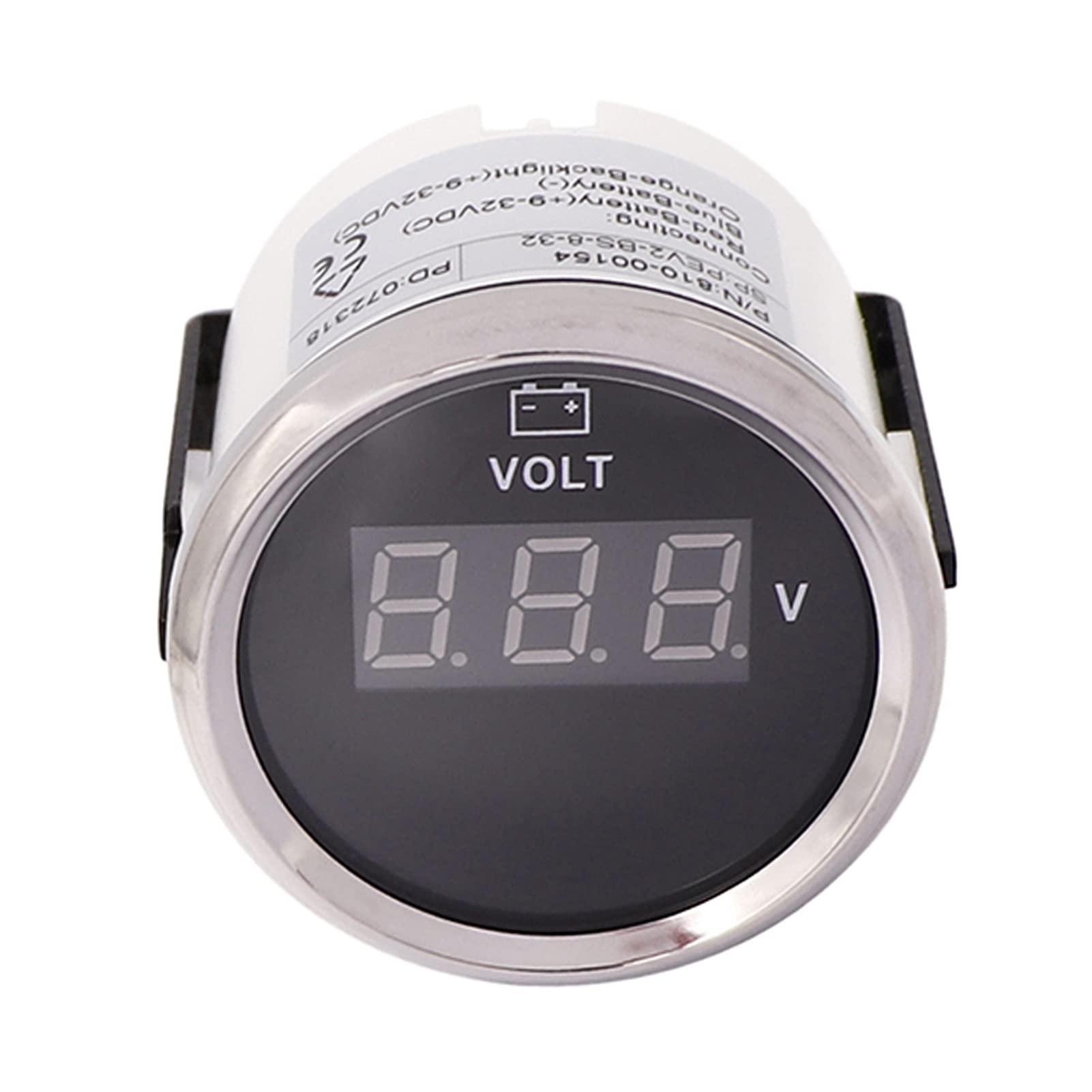 Instrumentación Voltímetro Digital Voltio Medidor de Voltaje Medidores de Voltaje 52 mm para camión de Barcos de Coche de Motocicleta ATV AMP Yate con retroiluminación roja 12-24V (Color : BN)